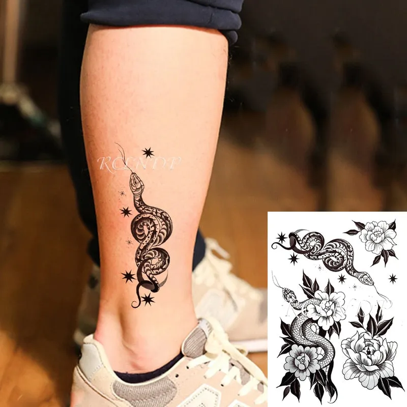 Waterproof Temporary Tattoo Sticker Sexy Thigh Love Sick English Words Gothic Water Transfer Fake Tatto Flash Tatoo for Women