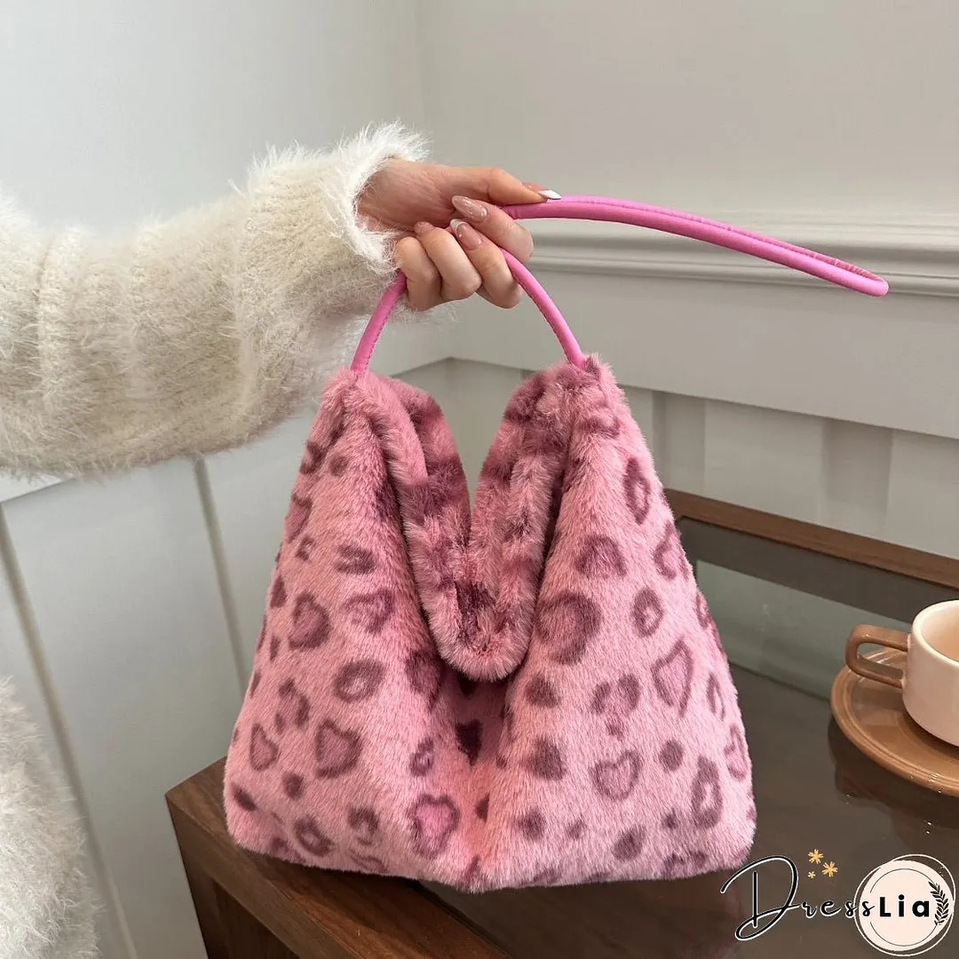 Leopard Furry Shoulder Bag