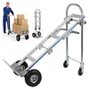[US Local Warehouse] Convertible Hand Truck Alloy Fold Handcart Swivel Caster Tow Cart Cargo Trolley Convertible Hand Truck Dolly Cart With Wheels for Delivery Driver/Mover