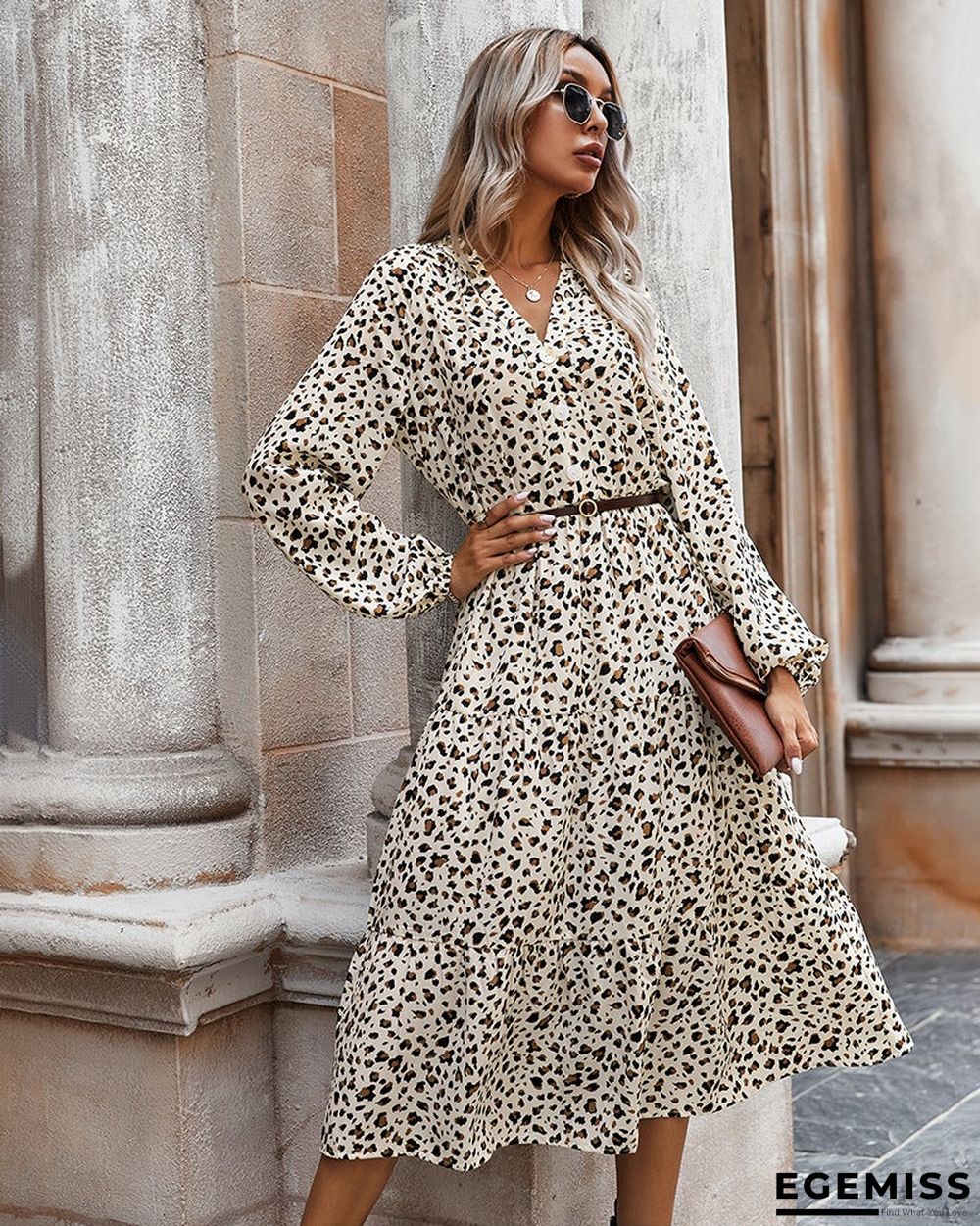 European and American Women's Leopard Print Dress Women | EGEMISS