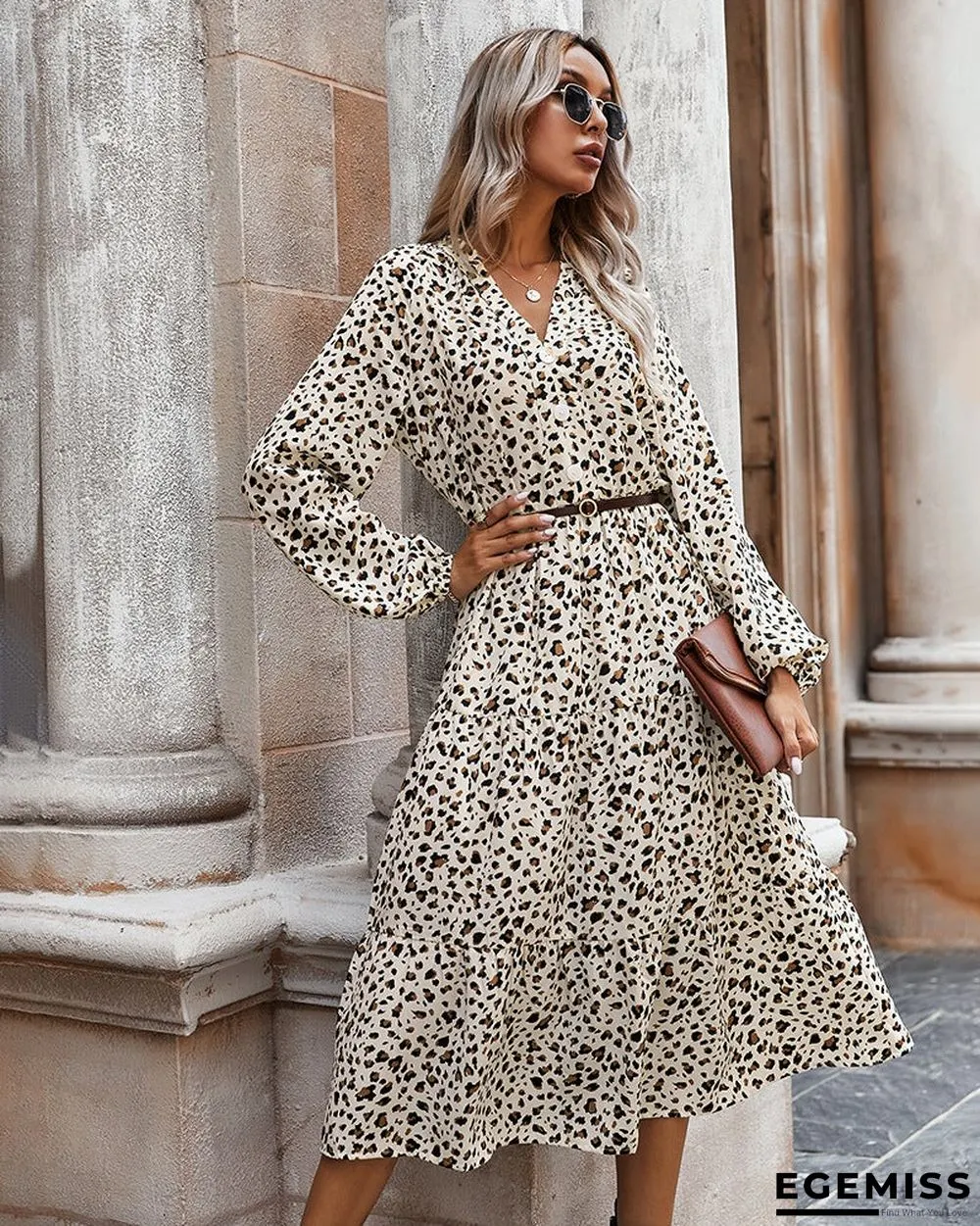 European and American Women's Leopard Print Dress Women | EGEMISS
