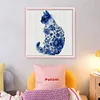 Blue And White Porcelain Cat-11CT Stamped/Counted Cross Stitch 40*40cm/15.75*15.75in