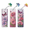 (US Local)3Pcs Flower DIY Irregular Shaped Diamonds Diamond Art Bookmark Craft Kit