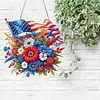 National Flag and Flowers DIY Acrylic Diamond Painting Hanging Kit Special Shape Crystal Rhinestone Art Pendants Single Side Drill for Adults Gift Home Wall Or Window Decor