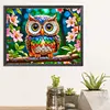 Hibou-Peinture diamant en forme sp&eacute;ciale-40*30cm