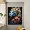 >SALE<Full Embroidery Eco-cotton Thread 11CT Print Flower Dragon Cross Stitch 50x60cm