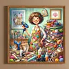 (US Local)Sewing 5D DIY Full Round Drill Big Size Diamond Painting Craft Home Decor 50x50cm