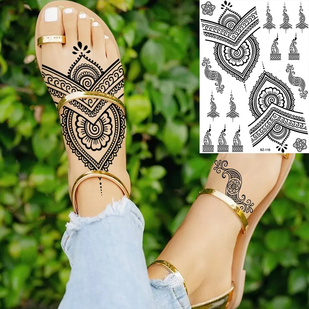 Black Rose Flower Sexy Temporary Tattoos For Women Adult Thigh Peony Skull Realistic Fake Tattoo Sexy Washable Tatoos Sticker