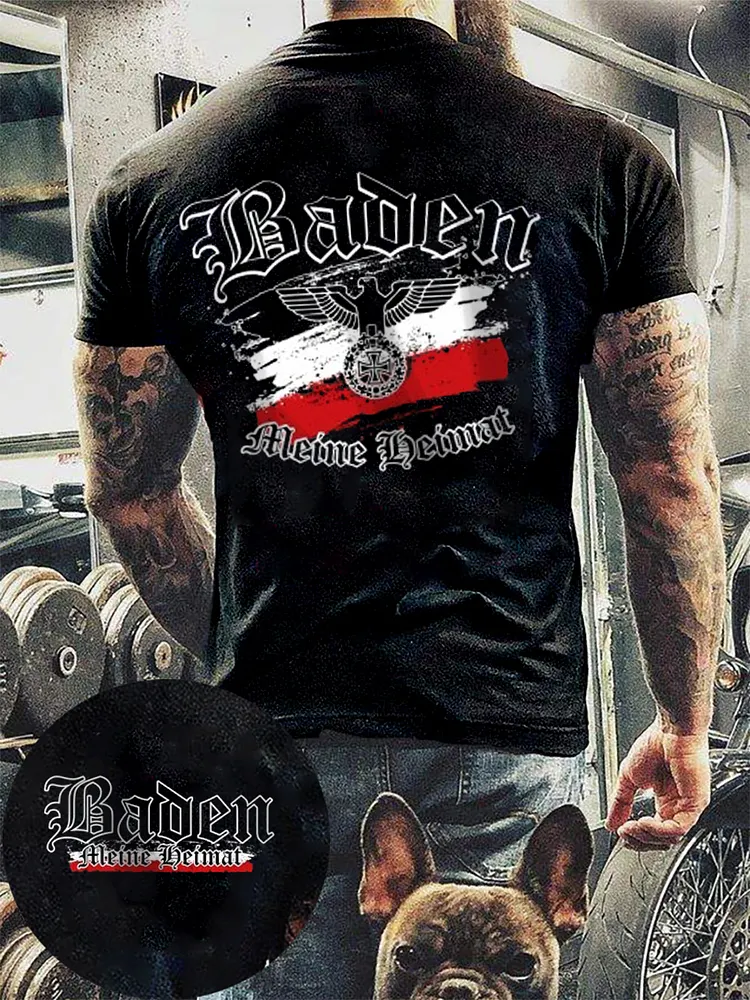 Bedrucktes Kurzarm-T-Shirt f&uuml;r M&auml;nner Baden Meine Heimat
