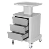 [US Local Warehouse] Medical Cart with 3 Drawers & 4 Wheels & 1 Top Tray Rolling Cart 66 LBS Load Salon Trolley for Hospital Office Bedroom Clinic
