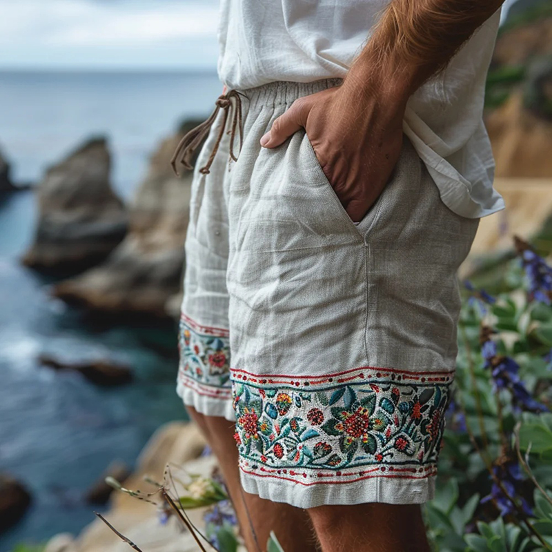 Men's Ethnic Print Shorts elevenforest