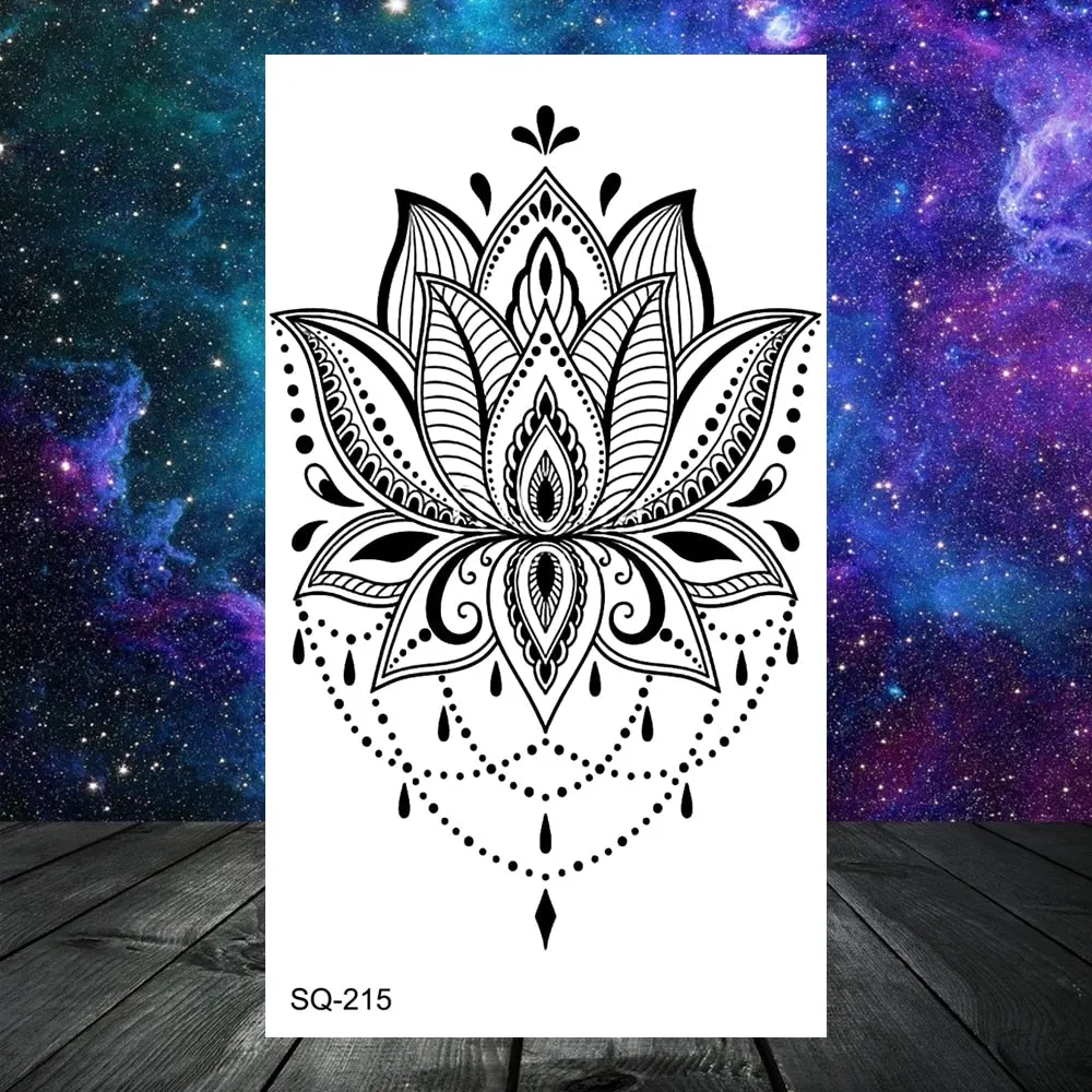 3D Universe Planet Temporary Tattoos For Women Adult Kids Girl Lotus Moon Outer Space Fake Tattoo Neck Arm Hands Small Tatoos