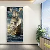 (Big Size) Sailing Ship - Full Round Diamond Painting  40*80cm