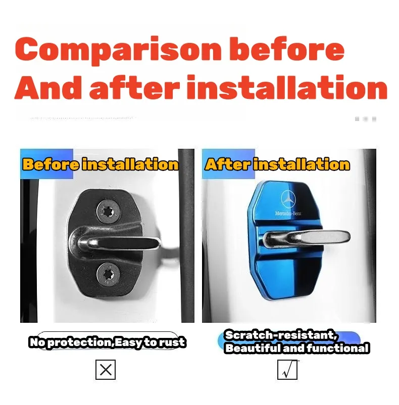 Car alloy door lock protective cover anti-rust protective cover (4PCS)