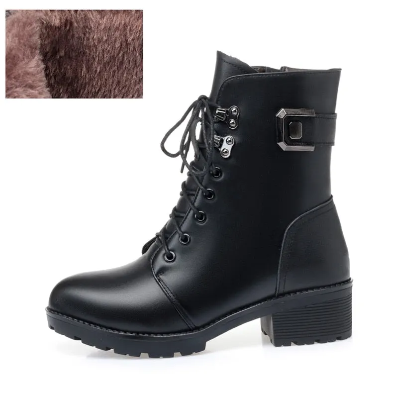 AIYUQI Ankle Boots Women Winter New 2021 Wool Warm Non-slip Ladies' Boots Large Size 41 42 43 Winter Snow Boots