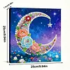 DIY Pearl Painting Moon in the Lake for Home Decor with Frame(25x25cm)