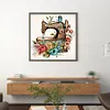 (Stamped/Counted) Retro Floral Sewing Machine - 14CT Cross Stitch 40*40cm/15.75*15.75in