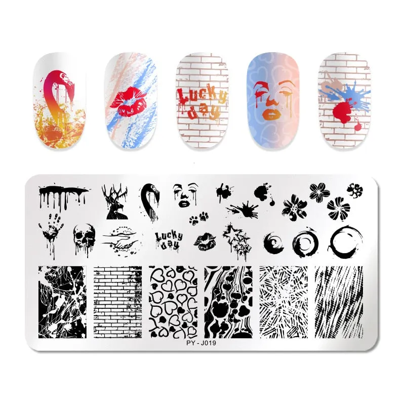 PICT YOU Nail Stamping Plates Snow Winter Nail Art Stamp Template idea nail Image Plate Stainless Steel Stencil Tools-Nail Inspo