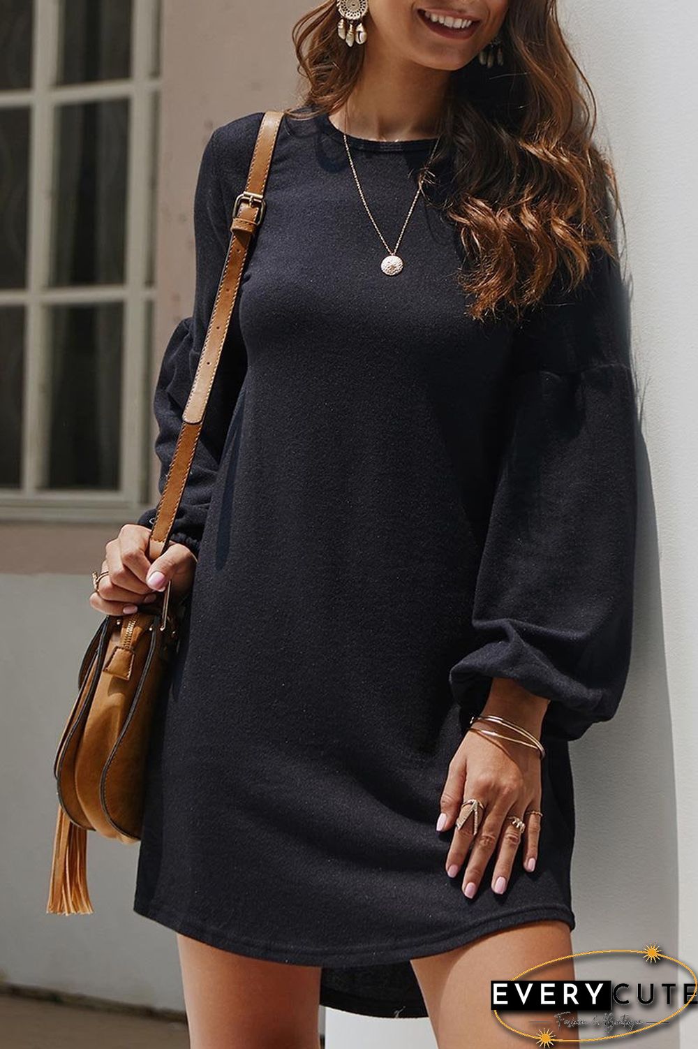 Autumn Knit Sweater Dress Shirt(4 Colors)