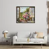 Windowsill Vase-14CT Stamped Cross Stitch 47*44cm/18.5*17.32in