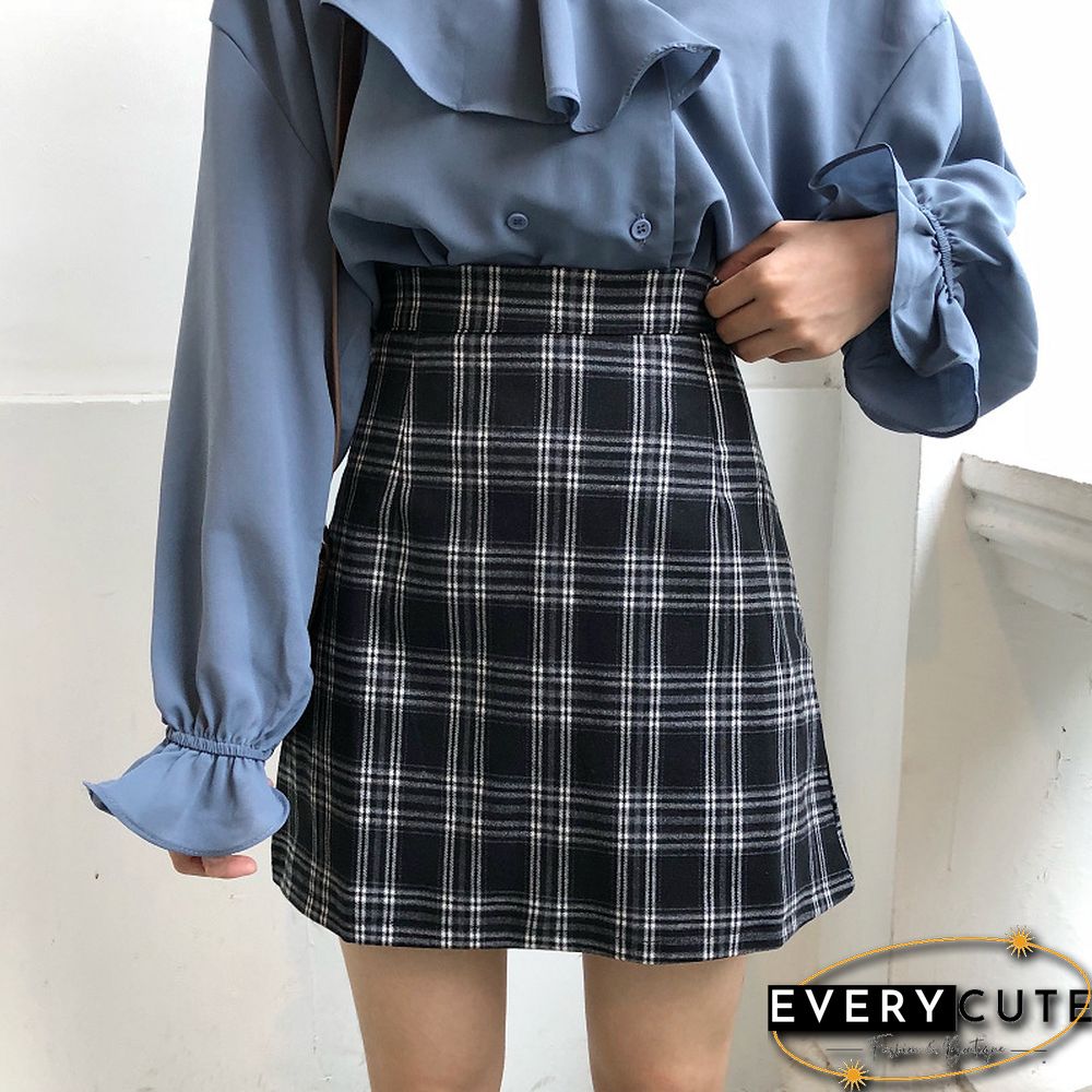Skirts Women Retro Plaid Summer Mini Skirt A-line Ulzzang High Waist Students New Arrival Fashion Girls Female Stylish Fit 2XL