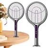 Rotating Head Bug Zapper Racket 2 in 1 Electric Fly Swatter for Indoor Outdoor