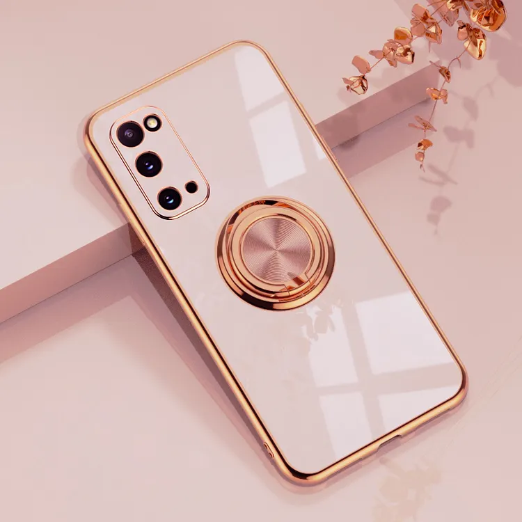 Plating Silicone Case For Samsung With Ring Holder
