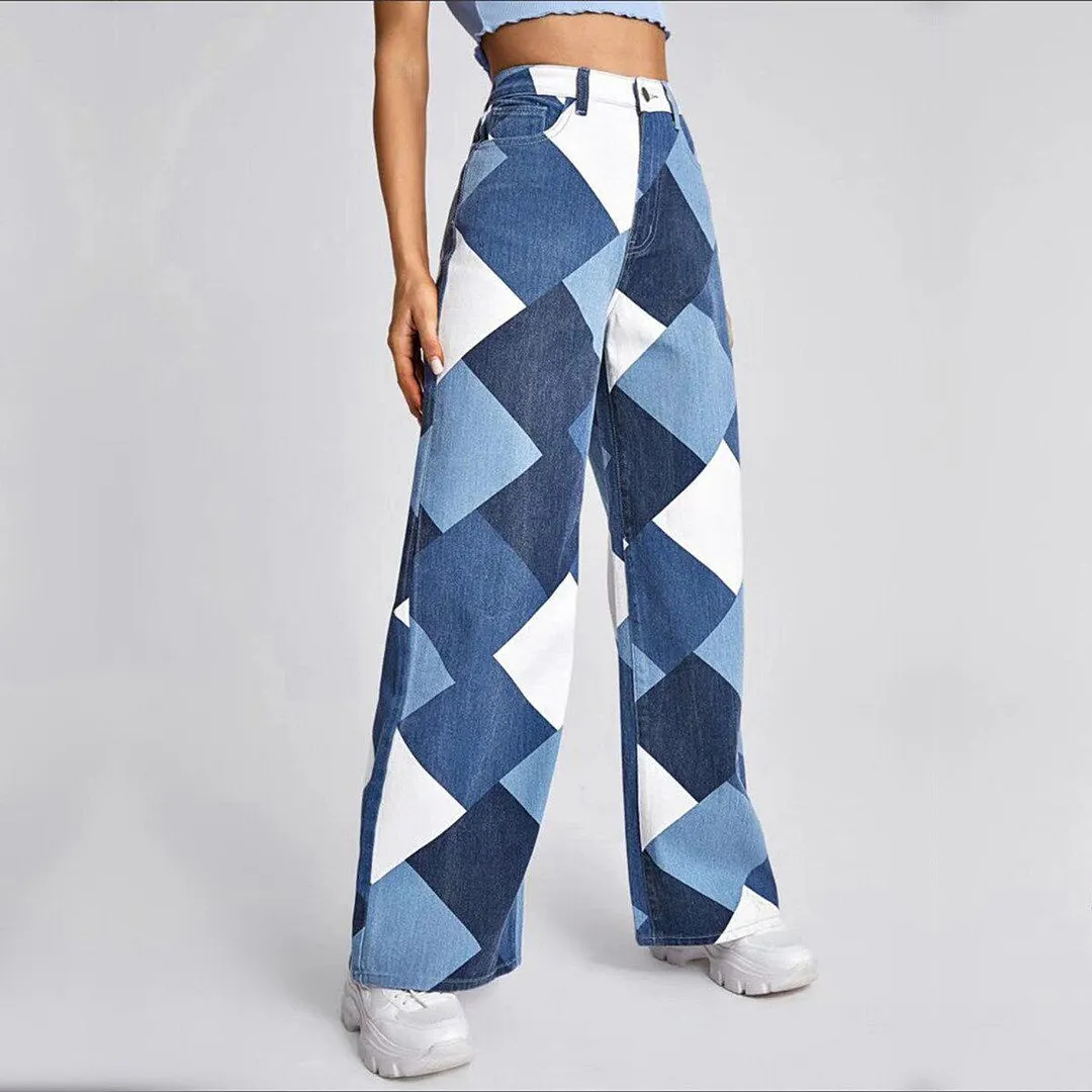 Brownm Harlequin Wide Leg Jeans
