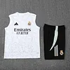 2025/2026 Real Madrid Pre-Match Training White Vest+Shorts Football1:1 Thai Quality
