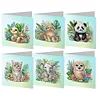 6Pcs Diamond Painting Countryside Handmade Card Wish Greeting Cards