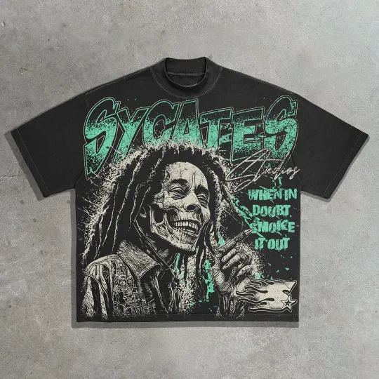 Vintage Street Rock Graphic 100% Cotton Short Sleeve T-Shirt
