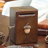 Retro Piggy Bank Made Of Rubber And Solid Wood With Key And Handle For Large Coin Storage With Lock For Safe Coin Storage Creative Portable Home Decoration