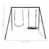 [US Local Warehouse] Swing Set Frame Rust Proof Outdoor Swing Stand Backyard Metal Hammock Stand Set Double Swinging Frame Set for Kindergarten Shopping Mall Park
