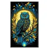 >SALE<Full Embroidery Cotton Thread11CT Print Moonlight Owl Cross Stitch Kit 50x80cm