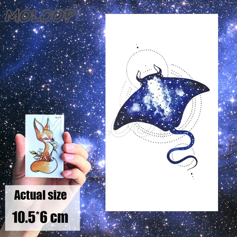 Tattoo Sticker Little Half Face Cat Element Small Animal Flower Water Transfer Temporary Fake Body Art Tatoo for Kid Girl Boy
