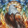 Glass Painting Eagle-11CT Stamped Cross Stitch 45*45cm/17.72*17.72in