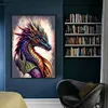 (Big Size)Dragon Read Book - 11CT Stamped Cross Stitch - 40*60cm