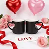 Heart-Shaped Color Changing Cup with Love Handle Heat Colors Change Beverage Cups Multi-Purpose Funny Color Changing Coffee Cup for Valentines Day/Anniversary/Wedding/Proposal
