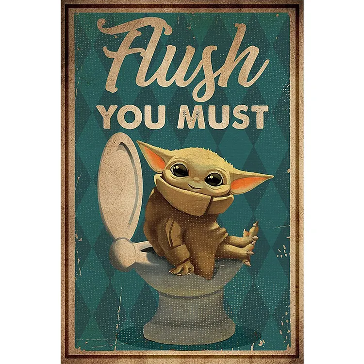 Yoda Goes To The Bathroom (36*51CM) 11CT Stamped Cross Stitch gbfke