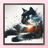 (Stamped/Counted) Cat Scenery-11CT Cross Stitch 40*40cm