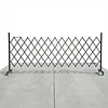 [US Local Warehouse] Retractable Outdoor Fence Expandable Barricade with Casters Free Standing Safety Barrier 0-180 Degree Rotating Folding Safety Gate Railing for Garage Home  (Dark Brown 61 in-11 Feet H-L)
