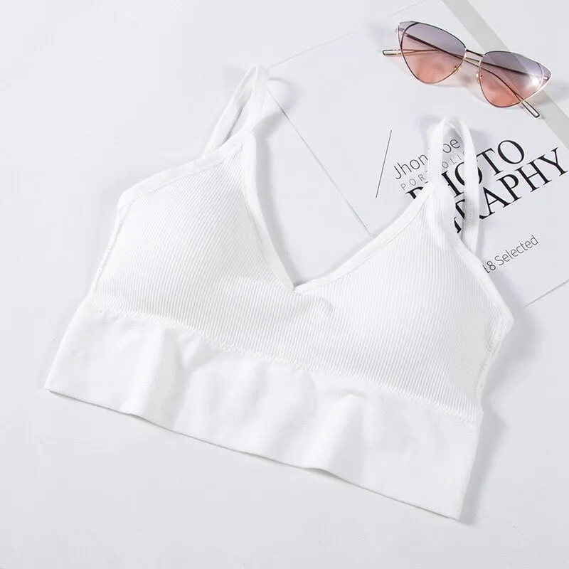 Open Back Tank Top Brassiere Comfortable Seamless Bra For Women Wirefree Underwear Soft Sexy Bralette Backless Bras