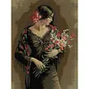 Smell Flower Beauty 2-14CT Stamped Cross Stitch 44*61cm/17.32*24.02in(Big Size)