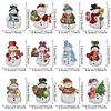 (US Local)12pcs Christmas Snowman Diamond Painting Keychains Kit DIY Diamond Art Charms