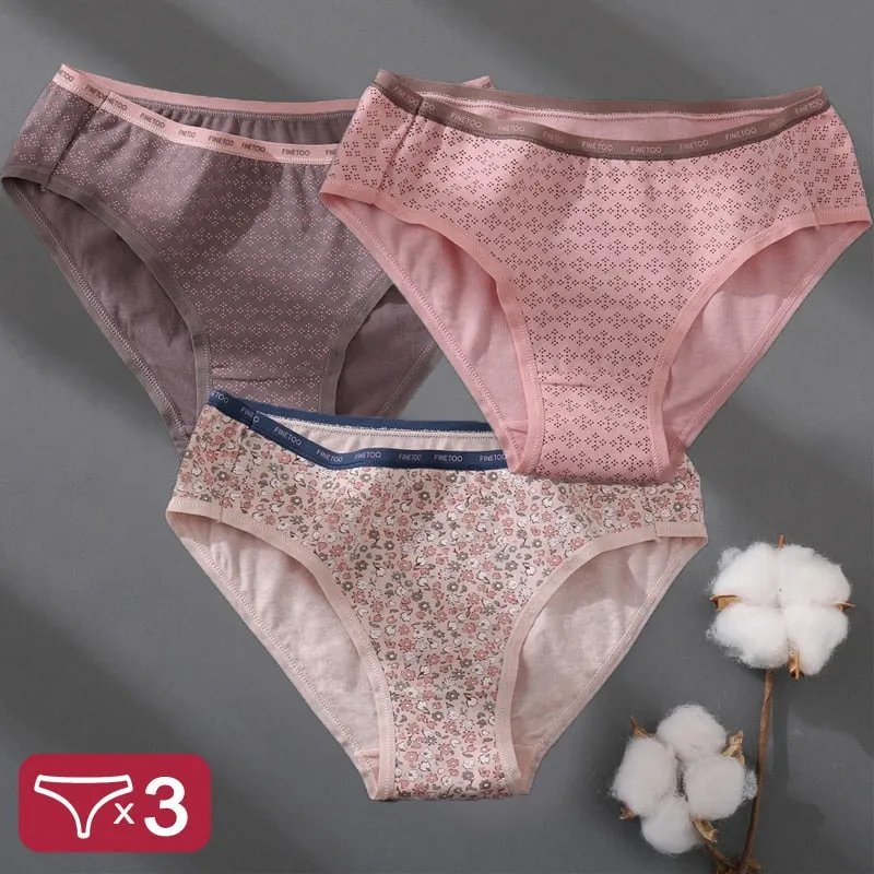 Floral Printing Panties Women Underwear Cotton Panties Set Finetoo Design Female Underpants Lingerie Sexy Pantys Briefs Intimate