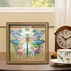 Diamond Painting Wooden Double-Sided Dragonfly Ornaments Kit with Photo Frame Desktop