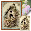 (Big Size) Vintage Poster Bird'S Nest - 11CT Stamped Cross Stitch 40*60cm/15.75*23.62in