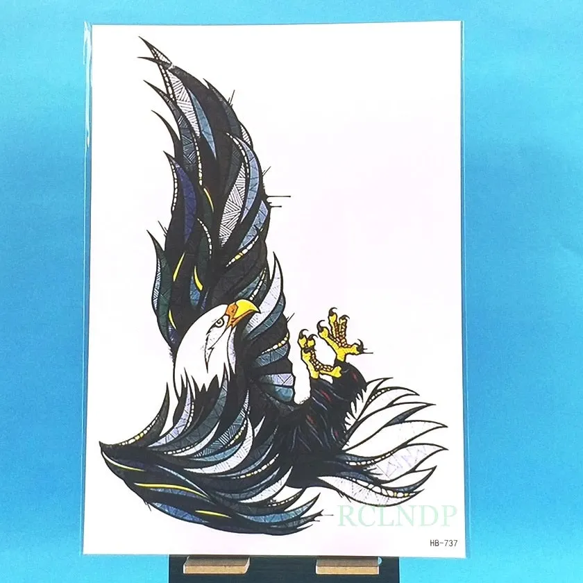 Waterproof Temporary Tattoo Sticker Eagle Wings Fake Tatto Flash Tatoo Back Leg Arm chest belly Large Size for Women girl Men