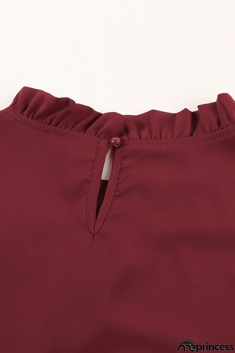 Summer Red Crew Neck Flounced Tank Top