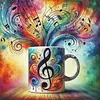 Cup Musical Notes-11CT Stamped Cross Stitch 40*40cm/15.75*15.75in